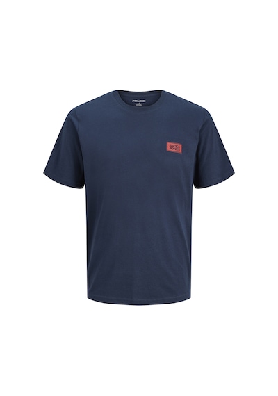 Jack & Jones Erkek Logo Detayli Bisiklet Yaka Tisört - Rush - 12298424 Lacivert