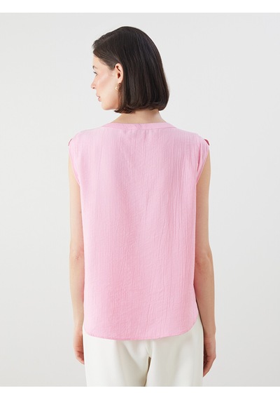 Lcwaıkıkı Classic Pembe Kaçık Yaka Bluz