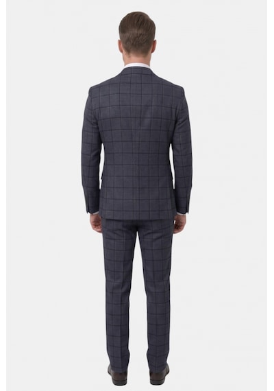 Deepsea Lacivert Kare Desenli Slim Fit Erkek Takım Elbise Çift Düğme Çift Yırtmaç 2 Li Takım 2601812 Deepsea Lacivert Kare Desenli Slim Fit Erkek Takım Elbise Çift Düğme Çift Yırtmaç 2 Li Takım 2601812