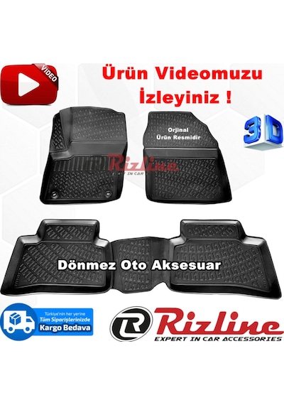 Toyota Uyumlu Chr 3D Paspas Havuzlu Siyah 2016-2020 Arası Rizline N11.9289