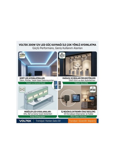 Enerji Aydınlatma / Trafo 16.7 Amper Slim 12v