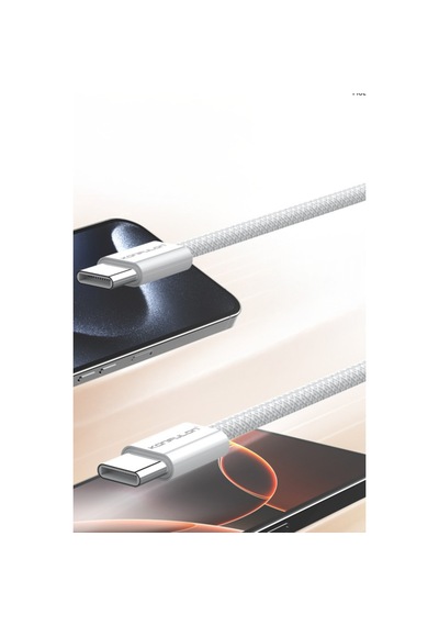 Konfulon Dc130 2m 60w Type-c To Type-c Örgülü Hızlı Şarj Kablosu - Beyaz 200 Cm