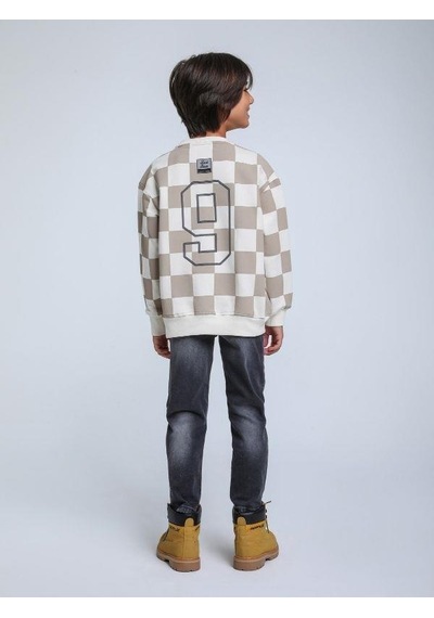 Jack Lions Erkek Çocuk Best Race Yazılı İnce Şardonlu 2 İplik Sweatshirt-14258 Bej