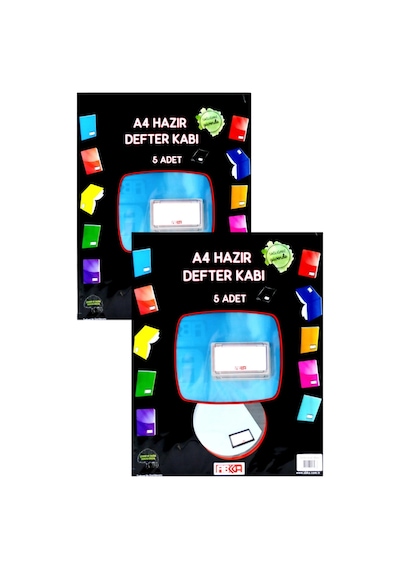 Buzlu Mavi Hazır Kitap Kaplığı A4 Boy Kendinden Yapışkanlı Ayarlabilir Tasarım, Etiketli 10 Adet