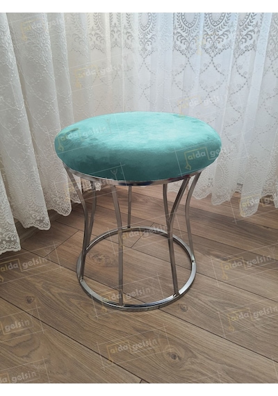 Kum Saati Düz Makyaj Pufu Gümüş Turkuaz