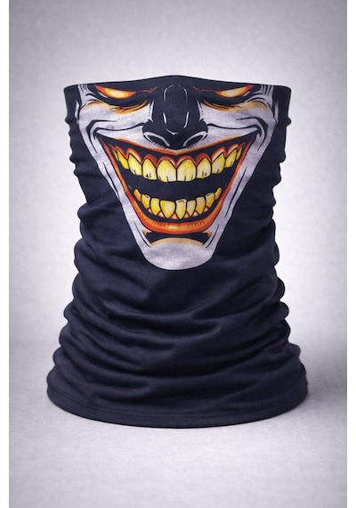 Nessiworld Joker Gülüşlü Maske Çok Amaçlı Boyunluk Bandana 3 No Siyah
