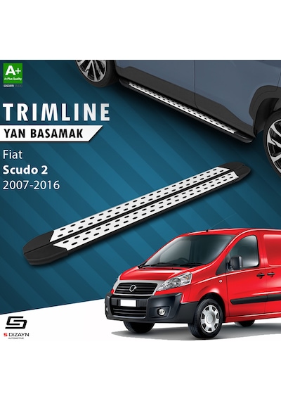 S-dizayn Fiat Scudo 2 Kısa Şase Trimline Gri Yan Basamak 220 Cm 2007-2016