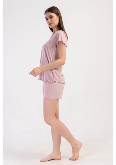 Yake Store Kadın Lyc Vıscon V Yaka Fıyonklu Kısa Kol Bıbılalı Etegı Oval Sort Takım - Rosebloom Pembe Yake Store Kadın Lyc Vıscon V Yaka Fıyonklu Kısa Kol Bıbılalı Etegı Oval Sort Takım - Rosebloom Pembe