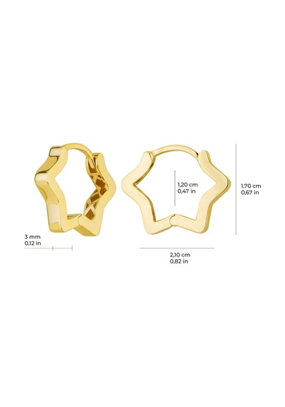 14 Ayar İtalyan Altın Yıldız Küpe 2,8 Gr-6072