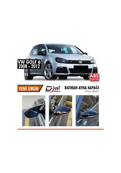 Volkswagen Golf 6 Yarasa Ayna Kapağı Piano Black Parlak Siyah