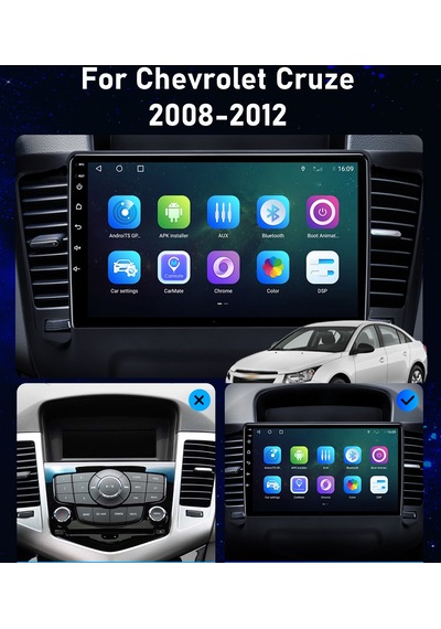 Chevrolet Cruze 2008-2012 Android Multimedya 2/32GB Carplay 9 İnc