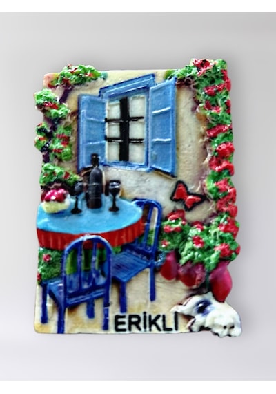 Erikli Polyester Kabartmalı Magnet 5 X 6,5 Cm Dekoratif Hediyelik Buzdolabı Süsü Kod:1660