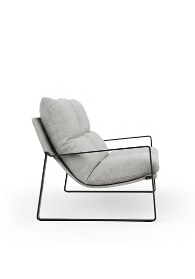 Sller Modern İkili Koltuk - Loft Tasarım Teddy/kumaş Bahçe Ve Balkon Kanepesi - Metal İskeletli 130 Cm Gri