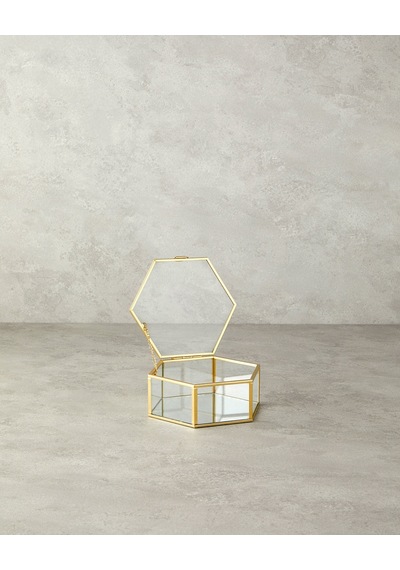 English Home Deluxe Cam Dekoratif Kutu 14x16x6 Cm Gold