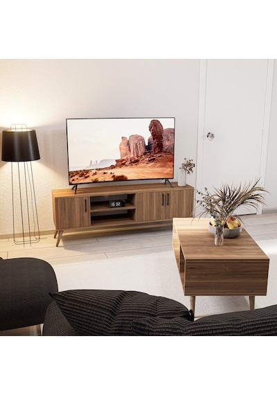 Mezza Set 1582-2072 Exxen Tv Ünitesi + Exxen Orta Sehpa - Ürgüp Rengi Mezza Set 1582-2072 Exxen Tv Ünitesi + Exxen Orta Sehpa - Ürgüp Rengi