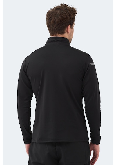 Slazenger Intımate I Erkek Dik Yaka Fermuarlı Siyah Sweatshırt Siyah