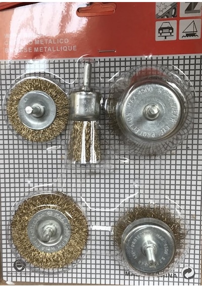 5 Parça Çelik Tel Fırça Seti Matkap Tel Fırça 5'Li Tel Fırça