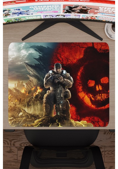 Gears Of War Kaymaz Dikişli Kauçuk Oyuncu Mousepad V1 - 48x40 Xl Gaming Mouse Pad Fare Altlığı