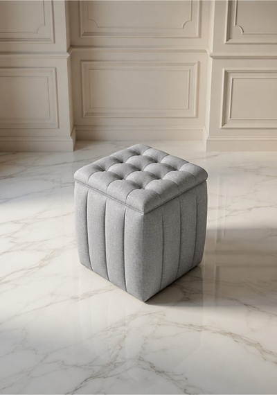 Yeni Sezon İthal Belora Kumaş Puf 40x40 Cm Ultra Yumuşak, Lüks Dokulu, Premium Kalite Kare Puf Gümüş - 908231317 Gümüş