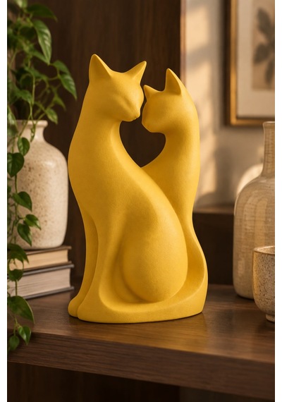 Kedi Çifti Biblo Minimalist Dekorasyon 99254732