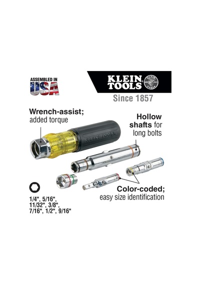 Klein Tools 32801 Tornavida 5 I 1 Arada, Dayanıklı, 32807mag