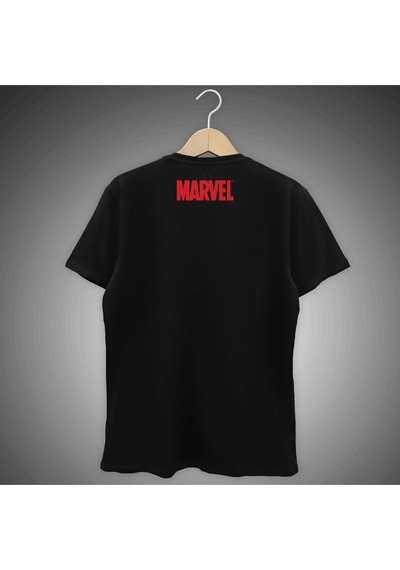 Küçük Marvel Logo Tişört Siyah