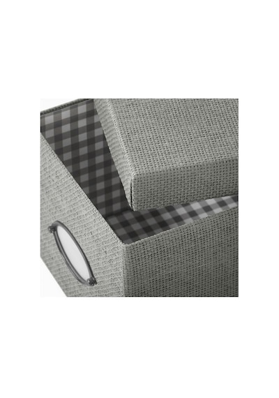 Ikea Kvarnvık Kapaklı Karton Depolama Kutusu 18 X 25 X 15 Cm Gri