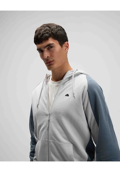 Ellesse Em560 Erkek Gri Fermuarlı Kapüşonlu Siyah Sweat Gri