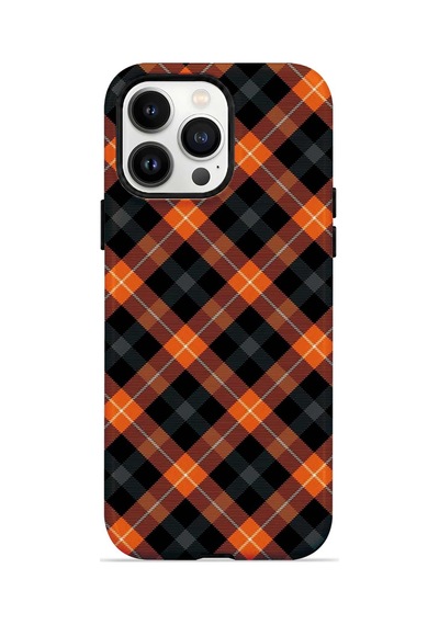Velvoria Valestra Pumpkin Plaid Apple iPhone Uyumlu 14 Pro Max Darbe Korumalı Kılıf Valestra Select - Pumpkin Plaid