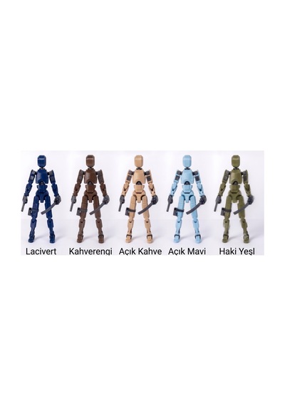 3'lü Kişiselleştirilebilir Robot Figür Seti - Hareketli Eklemli Dummy