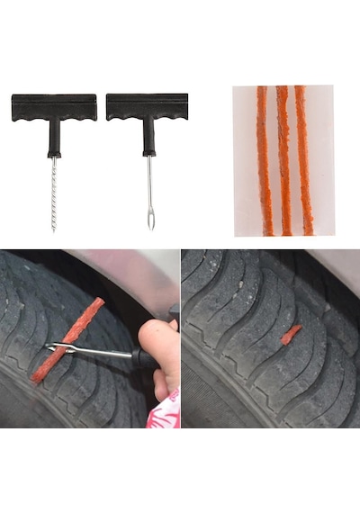 Deluxe Tire Plug Kiti Patlak Lastik Tamir Seti 6 parça