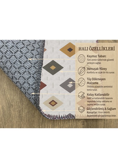 Turkıshrug Kıngdom Modern Çok Desenli Baskı Halı - Salon Halısı Çok Renkli