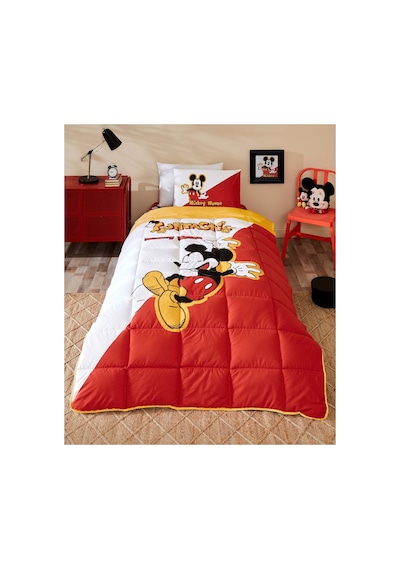 Mickey Funtastic Tek Kişilik Disney Uyku Seti Kırmızı Kırmızı