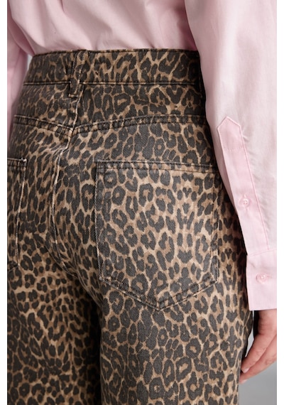 Defacto Leopar Desenli Straight Fit Cepli Normal Bel Uzun Gabardin Pantolon I8221ax26wnbn341 Kahve-bn341