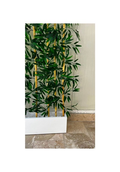 Bambu Seperatör 100 Cm Saksılı Yapay Bambu Premium 130 Cm 26-28 Yaprak 10 Dal Çok Renkli