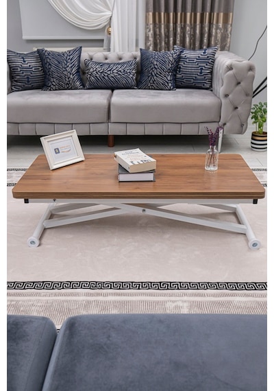 Home Üst Tabla Mdf Ceviz Oval Köşe Alt Beyaz