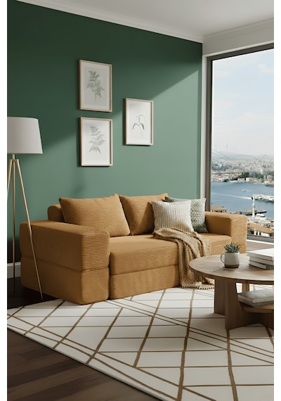 Reflekta Havuzlu Sünger Koltuk Yataklı Açılır 150x180 Rollpack Sünger Koltuk Sarı