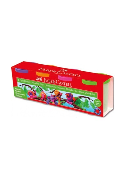 Faber-castell Su Bazlı Oyun Hamuru 4 Floresan Renk