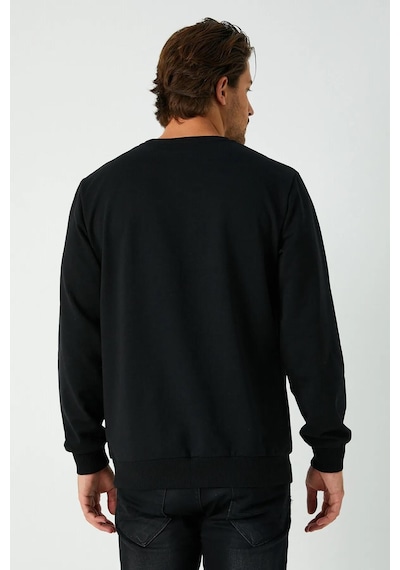 Metalic Erkek Siyah Basic Bisiklet Yaka Sweatshirt Sıyah