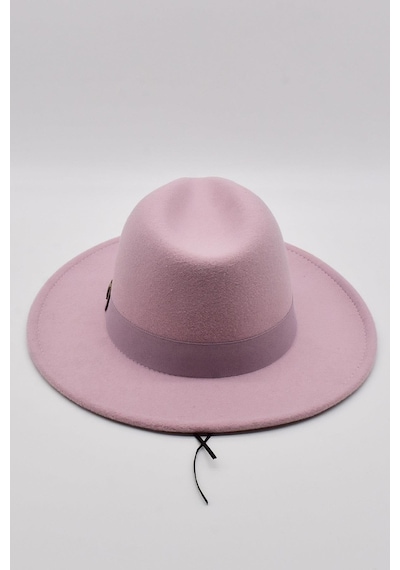 Külah Kadın Lila Fedora Şapka Kovboy Stili Panama Fötr Şapka - Tek Beden Lila