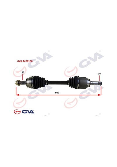 Gva Komple Aks Sol Milli Aks Lale Li Grande Punto 1.3 Mtj 05- 75hp 602mm Gva 4428100 5180626 51810626 51961297 374943