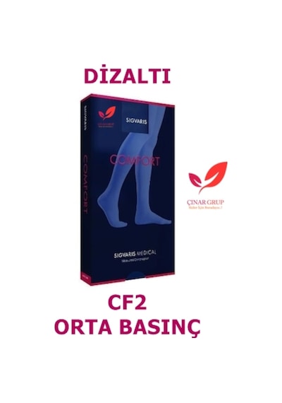Sigvaris Comfort Diz Altı/Diz Altı Varis Çorabı (Cf2 Orta Basınç) Ten Rengi CCL2 M Kapalı Uzun