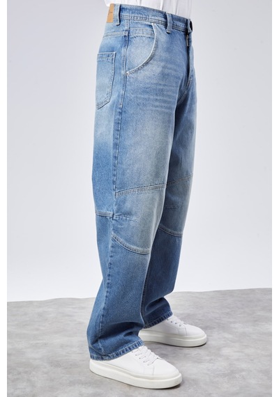 Cedy Denim Cedy Denım Yüksek Kalite Erkek Yüksek Bel Skater Baggy Jeanpantolon C362 Açık Mavi