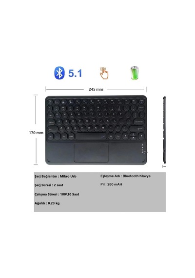 Rgb Işıklı Kablosuz Bluetooth Klavye Mouse Seti Şarjlı Ultra Slim Tablet Telefon Windows Uyumlu Diğer