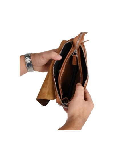 Mft Leather Hakiki Deri Unisex El Çantası Boliva 9874 Tiguan Taba