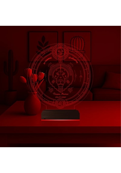 Luvivia Astroloji Aslan Burcu Kişiye Özel 3d Lamba - Masa Gece Lambası