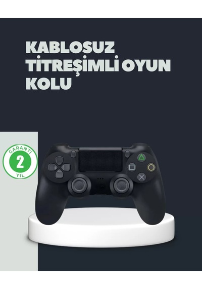 Kablosuz Titreşimli Oyun Kolu Ps4 Uyumlu Ergonomik Tasarım Uzun Pil Ömrü