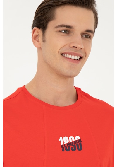 U.S. Polo Assn. Erkek Comfort Fit Bisiklet Yaka Kırmızı Tişört 50287049-VR030