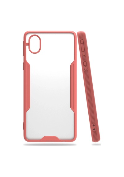 Gld-spt- Newface Samsung Uyumlu Galaxy A01 Core Kılıf Platin Silikon - Pembe