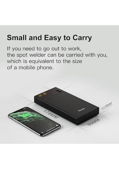 Kerpu Güç Ayarlı Şarjlı Pil Punta Kaynak Makinesi 7500mah